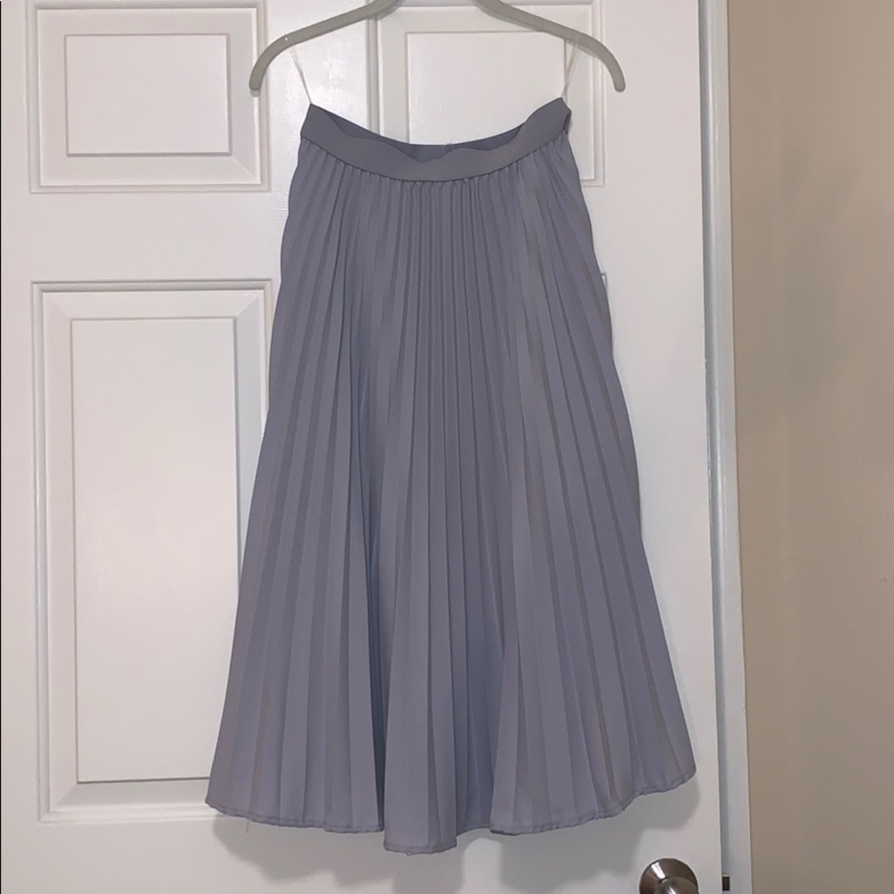 Purple Pleated Midi Skirt